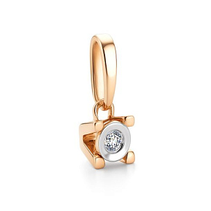 Подвеска из красного золота с бриллиантом