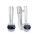 Серьги с английским замком из белого золота с бриллиантами