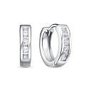 Серьги с английским замком из серебра с фианитами