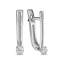 Серьги с английским замком из белого золота с бриллиантами