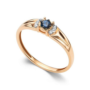 Кольцо из красного золота с бриллиантом