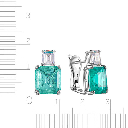 Серьги из серебра с фианитом