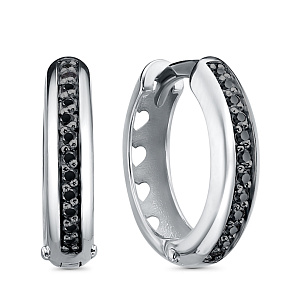 Серьги из серебра с фианитом