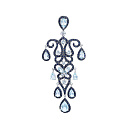 Подвеска из белого золота с сапфирами, топазами