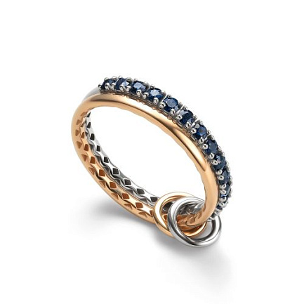 Кольцо из красного золота с сапфирами