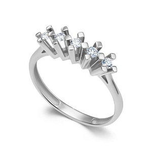 Кольцо из белого золота с бриллиантами