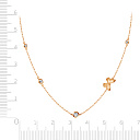 Колье из красного золота с фианитом, плетение якорное