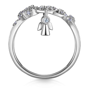 Кольцо из серебра с фианитом