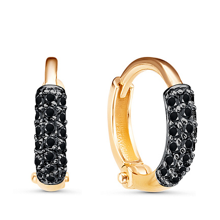 Серьги из красного золота с фианитами