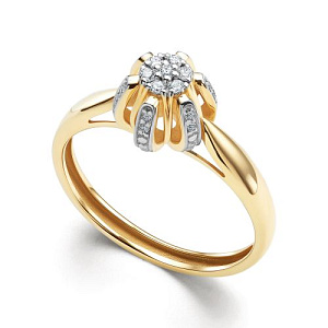 Кольцо из желтого золота с бриллиантами