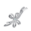 Брошь из серебра с топазом, фианитами