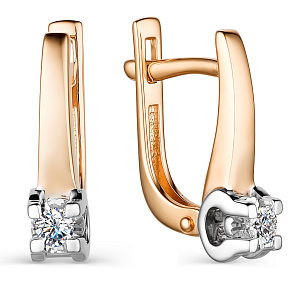 Серьги из красного золота с бриллиантами