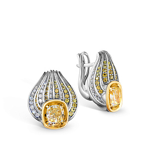 Серьги "Опера" из белого золота с бриллиантами