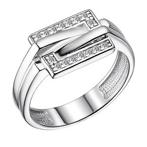 Кольцо из серебра с фианитами