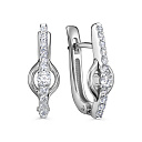 Серьги с английским замком из белого золота с бриллиантами