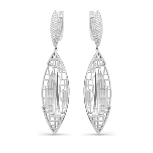 Серьги с английским замком из белого золота