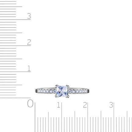 Кольцо из серебра с фианитом