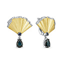 Серьги с английским замком из белого золота с бриллиантами