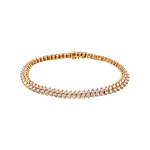 Браслет декоративный из желтого золота с бриллиантами