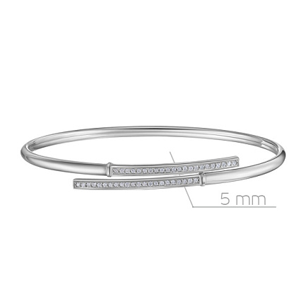 Браслет жесткий из белого золота с бриллиантами