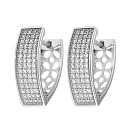 Серьги с английским замком из серебра с фианитом