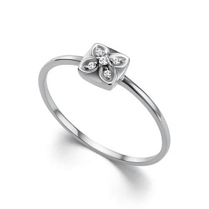 Кольцо из белого золота с бриллиантами