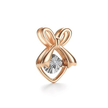 Подвеска из красного золота с бриллиантом