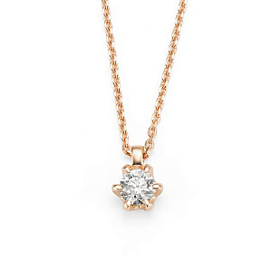 Колье из красного золота с бриллиантом