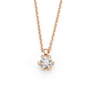 Колье из красного золота с бриллиантом