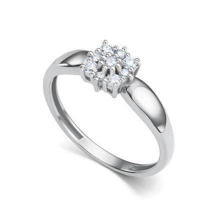 Кольцо из белого золота с бриллиантами