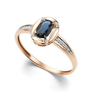 Кольцо из красного золота с бриллиантом