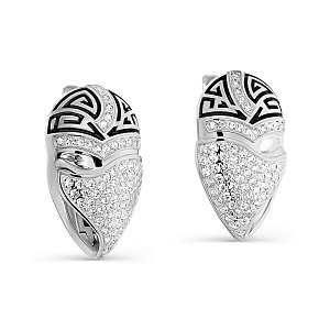 Серьги с английским замком из серебра с фианитами