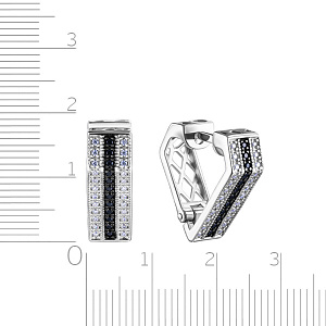 Серьги из серебра с фианитом