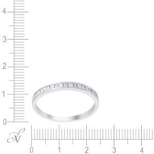 Кольцо обручальное из белого золота с бриллиантами