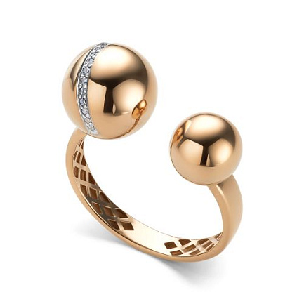 Кольцо из красного золота с бриллиантами