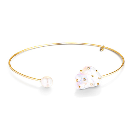 Колье из желтого золота с бриллиантами, жемчугом