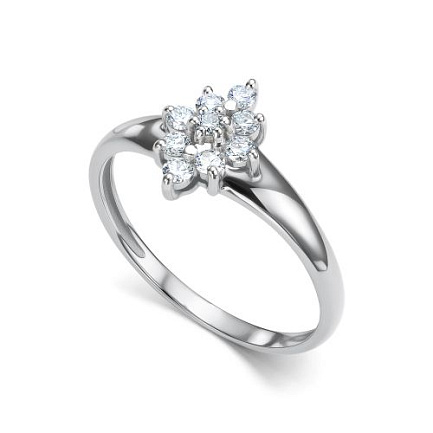 Кольцо из белого золота с бриллиантами