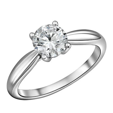 Кольцо из белого золота с бриллиантом