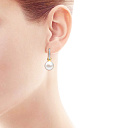 Серьги из желтого золота с бриллиантами, жемчугом