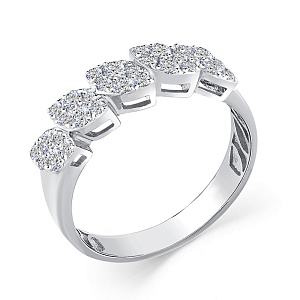 Кольцо из белого золота с бриллиантами