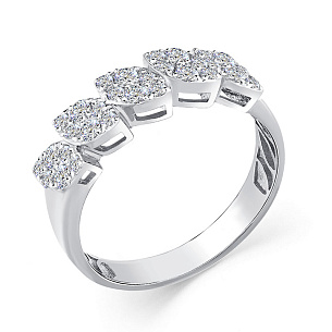 Кольцо из белого золота с бриллиантом