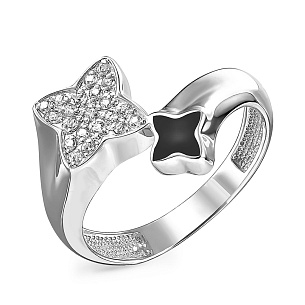 Кольцо из серебра с фианитом