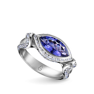 Кольцо из белого золота