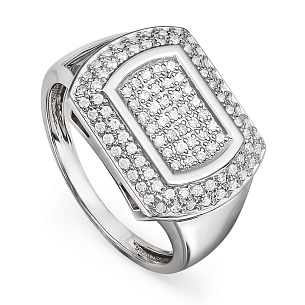 Кольцо из серебра с фианитом