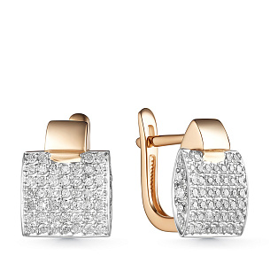 Серьги с английским замком из красного золота