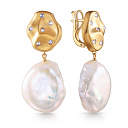 Серьги с английским замком из желтого золота с бриллиантами