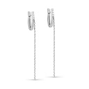 Серьги с английским замком из белого золота с бриллиантами