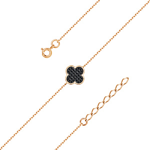 Браслет из красного золота с фианитами