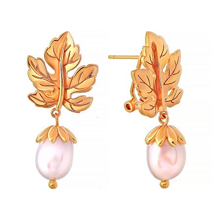 Серьги из серебра с жемчугом