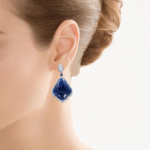 Серьги с английским замком из белого золота с бриллиантами